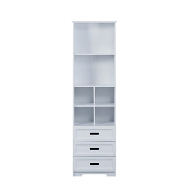 White bookcase with doors